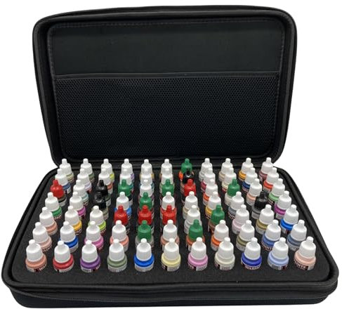 Grinning Gargoyle Model Paint Storage Carry Case - Miniature Hobby Dropper Bottle Paint Rack Organizer with Foam Insert and Pocket for Bushes - Perfect Army Paints Hobby Paint Holder - Paint Stand
