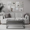 URBNLIVING Glass Display Top Coffee Table with Steel Frame Reversible Wooden Storage Shelf