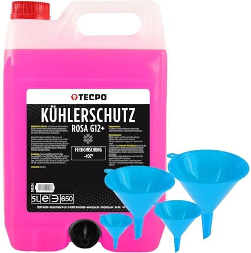 TECPO Kühlerfrostschutz rot G12+ Antifreeze -40°C Frostschutz rosa Kühlmittel 5L