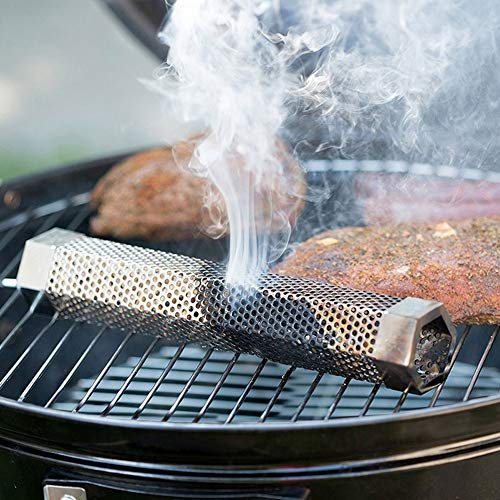 BBQ Pipe Outdoor Mesh Grill Raucherzeuger – Sechseckiges Edelstahl-Pellet-Räucherrohr für Effiziente Rauchverteilung – Geeignet für Elektro-, Gas- und Holzkohlegrills