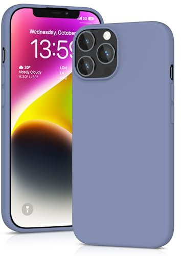 YATWIN Silicone Case for iPhone 13 Pro, Soft-Touch, Shockproof, DustProof, Antiskid Full Body Armour Phone Cover for Apple iPhone 13 Pro - Lavender Grey