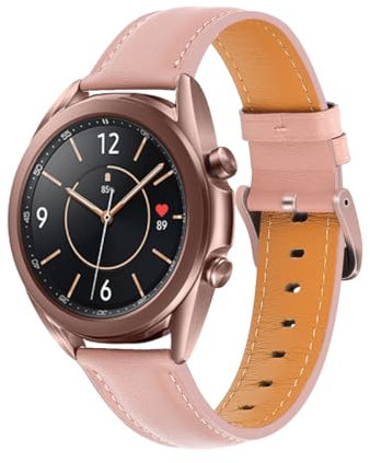 INF Bracelet compatible avec le bracelet en cuir Galaxy Watch de 3ème génération, couche supérieure en cuir de vache, bracelet de rechange pour femme.