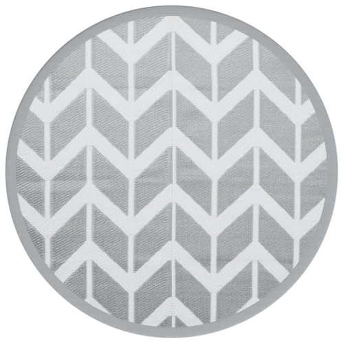 vidaXL Outdoor-Teppich ARAKIL Grau Ø120 cm PP
