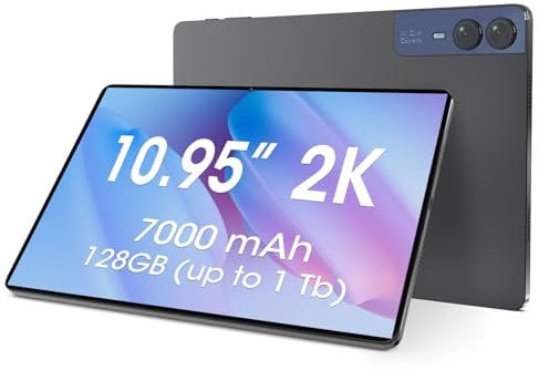 CWOWDEFU Android-Tablet, 11 Zoll Android 14 Tablet, verfügt über 14 12GB(6+6) RAM,128 GB ROM (bis zu 1 TB nutzbar), 7000 mAh Akku,1920 x 1200 IPS-Bildschirm, komplett aus Metall gefertigt