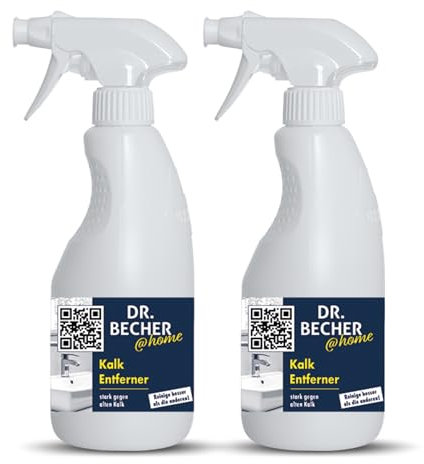DR.BECHER @home Kalk Entferner - Mühelose Entfernung von Kalk, Urinstein und Rostflecken mit Anti-Beschlags-Effekt - Ideal für Armaturen, Duschkabinen, Fliesen und Waschbecken 2x 500ml
