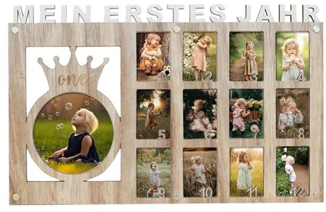 RunFar shop Mein Erstes Jahr Bilderrahmen Baby My First Year Bilderrahmen12 Monate Neugeborenen Meilensteine Bilderrahmen Fotorahmen Erinnerung Geschenkidee von Geburtstag Party