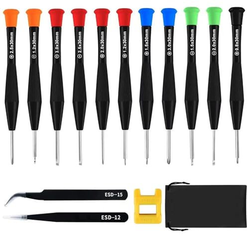 FSFLOYOM Mini Schraubenzieher Set Klein, 11 in 1 Feinmechaniker Werkzeug Set, Mini Präzisions Reparatur Werkzeug Kit Kleine Magnetische Schraubendreher Set für Phone, PC, Laptop, iPad, Brille, Uhren