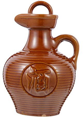 Amosfun Keramik Weinkessel 500 Ml Tragbarer Weinkrug Mit Henkel Robuster Weinbehälter Für Zuhause Und Restaurants Servierbehälter Für Wein Exquisit Verarbeitete Keramikflasche