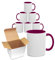 Sublimation Mugs 11oz Blank with Coloured Large Handle & Inner with Box | Durable, Ceramic Orca Finished Mugs Perfect for Custom & DIY Printing, for Loved Ones | Maroon Bulk Pack of 6