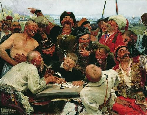 PSVDCTOO Vintage Leinwand Kunstdruck Bilder auf Leinwand Studie Für die antwort der zaporozhischen Kosaken an sultan mahmoud iv von il ya repin Wandbild Kunstdruck für Home Dekoration 60x90cm