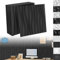 XINZI 3D Wandpaneele PVC Wandverkleidung Wanddeko 50x50 cm, 48 Stück 3D Wandplatten Wall Panels Gaming Wandpaneele, Deckenplatten Wall Deko Panel für Deckenpaneele Wand Panels, Welle Schwarz, 12m²
