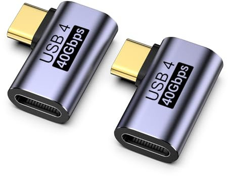 LUIRSAY USB C Winkelstecker 90 Grad, 2PCS USB C Winkelstecker 40Gbps, PD100W und 8K@60Hz, 90 Grad Adapter für Steam Deck, Switch, ROG Ally, iPhone16/15, MacBook Pro, iPad Pro,Tablet, Sumsung Phone
