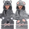 Boyigog Baby Badetuch Set, 2Pcs Baby Handtuch mit Kapuze 80 x 80 CM für Neugeborene, Soft-Super Saugfähige Handtuch mit Kapuze für Unisex (Schwarz-Grau)