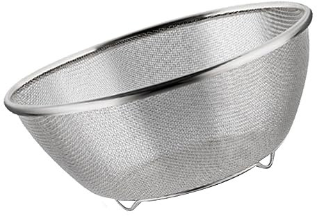 Kitchen Colander Multifunctional, Stainless Steel Rice Coladores de Cocina Acero Inoxidable Washing Bowl Food Strainer with Foot for Fruit Vegetable 28 X 12cm 11 4.7in Sieves Ng