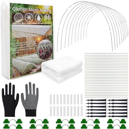 Pflanztunnel Bögen,3X10M Gemüsenetz,Folientunnel Bögen,Tunnelbögen Hochbeet,Pflanztunnel für Hochbeet,Tunnelbogen für Hochbeet,Gewächshaus Tunnel Bögen,Folientunnel für Hochbeet,Gewächshausreifen