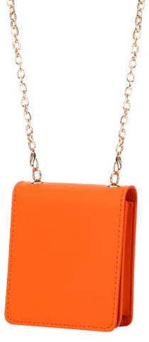 YLTPHD Borsa per telefono con tracolla, catena di perline, cordino, portafoglio, custodia in pelle per Samsung Galaxy Z flip 5 4 3, arancione, per Moto Razr 40 Ulta