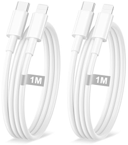 Ladekabel iPhone Schnellladekabel 1M 2Pack [Apple MFi Zertifiziert], iPhone Ladekabel Lightning Kabel USB C Lightning Kabel phone Charger Cable für phone 14/14 Pro/13/13 Pro/12/11/XR/8/7/6/5/SE/iPad