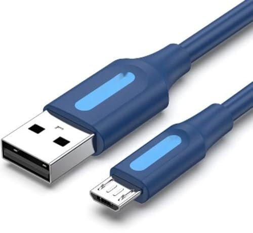 Watio Wave Cable usb - cable usb 2.0 tipo A a micro usb de 2 m, color azul oscuro, ideal para transferencias de datos y carga rápida.*