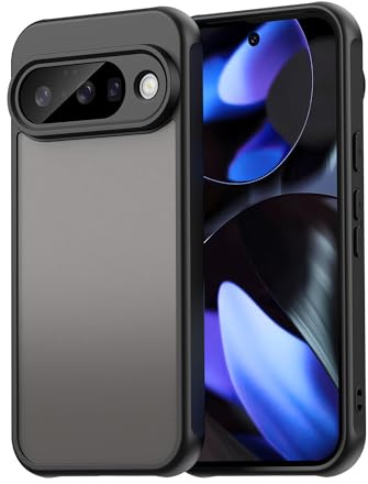 ESHUYI Ultra Thin Matte Case for Google Pixel 10, Military Grade Drop Protection, Frosted Translucent PC Back & Soft TPU Edge Bumper Cover, Black