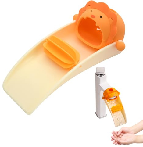 Extender rubinetto per bambini, Prolunga Per Rubinetto rimovibile, Prolunga per Lavabo, Accessori per Rubinetti, per Bagno, Cucina, Arancione