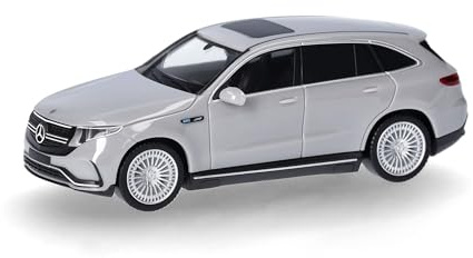 Herpa Model Car Mercedes-Benz EQC AMG, signal grey, miniature scale 1:87, collectible, Made in Germany, plastic model