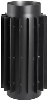 PARKANEX Radiatore a gas di scarico, Ø 120 mm, scambiatore di calore, canna fumaria, radiatore con nervature, recupero del calore di scarico, nero, per forni a combustibile solido, resistente al