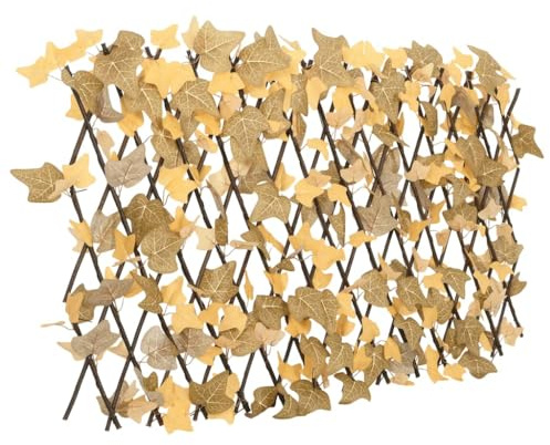 Rankgitter mit Künstlichen Ahornblättern, 5er-Set, Orange, 180x60cm, Sichtschutz für Garten, Terrasse, Balkon, erweiterbar, Holz