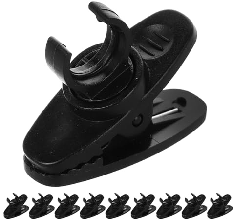 20pcs Black Abs Rotatable Lapel Microphone Clips 8.5mm | Shirt Mount Clamp, Portable Lightweight Set for Outdoor Interviews and Radio Recording