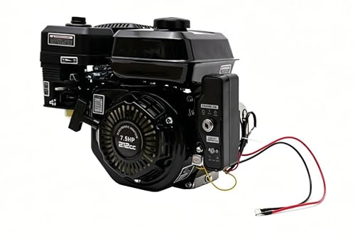 Goddlgjik Motore a Scoppio, 7,5 CV 4 Tempi Motore a Benzina per Go Kart, con Avviamento Elettrico e Avviamento a Fune, 212 CC Monocilindrico Motore, ASSE da 20 mm, Motore Fisso, Motore di Ricambio