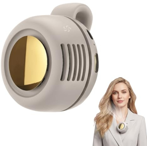 2026 Nuovo Mini Ventilatore Elettrico Portatile Silenzioso Senza Pale Piccolo Ventilatore a Clip 3 Velocità Ventilatore Portatile Uscita Aria Rotante a 360°, per Esterni Viaggi Ufficio,Bianco