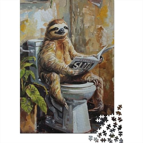1000 Piece Jigsaw Puzzle For Adults Sloth Toilet Plant Challenging