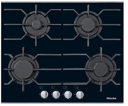 Miele 63cm Gas on Glass 4 Burner Gas Hob - Black