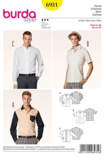 Burda B6931 Sewing Pattern Shirt 19 x 13 cm