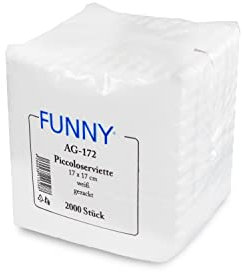 Funny Piccoloservietten, 1 lagig, hochweiß, 17 x 17 cm, 10er Pack (10 x 2000 Stück)