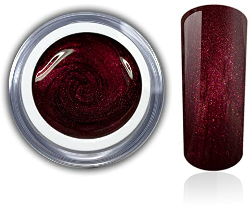 Glittergel Tender Rot Dunkelrot Led/UV Farbgel Nagelgel hohe Deckkraft 1x5ml (1er Pack)