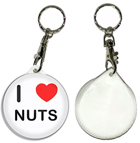 I Love Nuts - 55mm Button Badge Key Ring