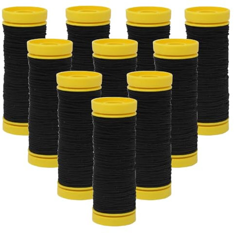 BIG-SAM 10m elastischer Gumminähfaden - Hutgummi - schwarz oder weiß - Sparen durch Mengenkauf (10, Schwarz)