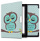 kwmobile Custodia eReader Compatibile con Kobo Aura Edition 1 Cover - eBook Reader Flip Case - turchese/marrone/menta - Civetta dormiente