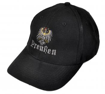 Baseballcap mit Einstickung - Preußen Adler - 68925 schwarz