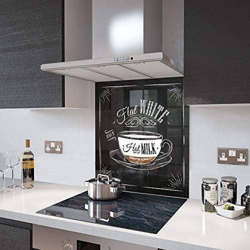 Glass Splashbacks Flat White Coffee Glass - by Premier Range in 60cm Wide x 65cm High