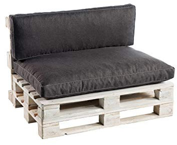 Gutekissen® Palettenkissen aus Schaumstoff PWK (Set (Sitzkissen 120x80 Rückenlehne 120x40), Anthrazit)