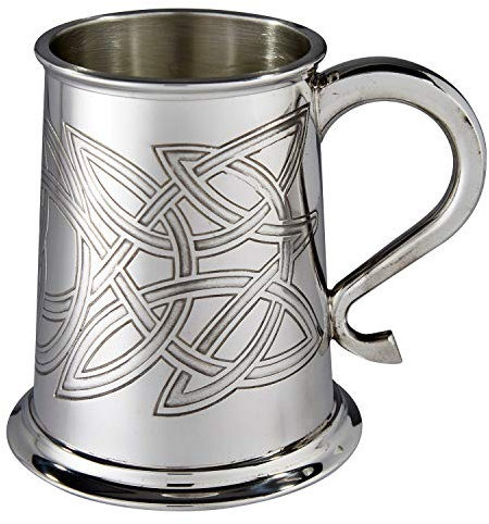 Wentworth Pewter Skye Celtic Knot Pewter tankard, Beer Mug, Anniversaire, Fête des Pères, Cadeau de mariage