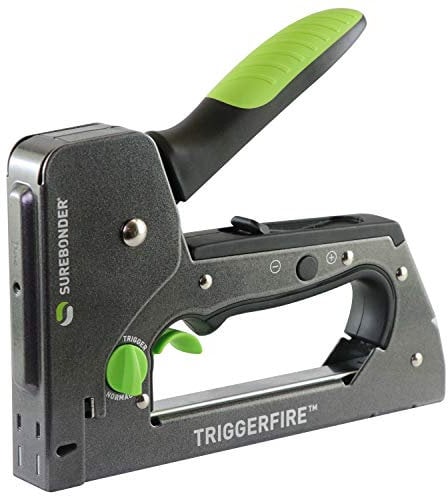 Surebonder TRIGGERFIRE Heavy Duty Narrow Crown Staple Gun with Trigger Mode - Upholstery, DIY, Wood - Uses Surebonder #4 or Arrow T50 Type Staples - Tool Only (5625)