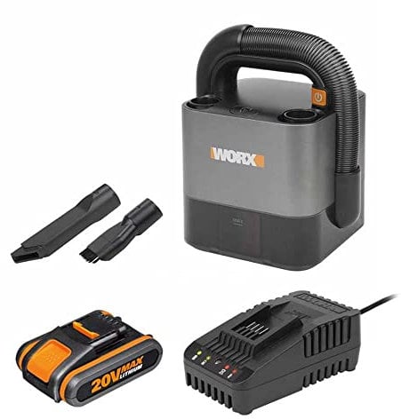 WORX WX030 Cubevac 20V Cordless Compact Vacuum Cleaner with 2.0Ah Battery and Charger - Lightweight, Portable Handheld Vacuum for Home, Car, and Office - Powerful Suction, Versatile Cleaning