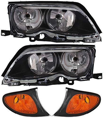 Scheinwerfer Blinker Set 3 E46 Bj. ab 09.01 H7+H7+Motor schwarz