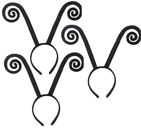 Lurrose 3 Stück schwarze Samt-Ameisenantenne Haarband Haarreifen Kostüm Zubehör für Halloween Festival