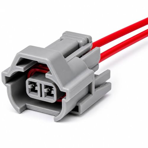 Greenspirits KFZ Ersatz Stecker Einspritzdüse Benziner NIP-DEN (FEMALE) mit Kabel 90980-11153, 9098011153, 0280 157 012, 0280157012, 6189-0060, 61890060, 06A973722 kompatibel Nippon Denso Injektor