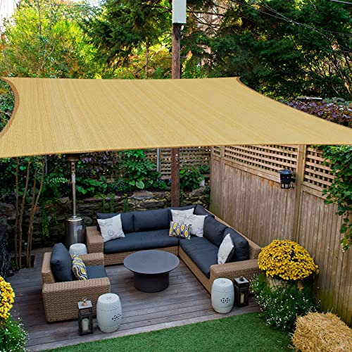 HAIKUS Voile d'ombrage Carré 4x4 m, Toile Ombrage HDPE Respirant (185g/㎡), Filet dombrage 4m avec Protection UV pour Patio Jardin Terrasse Camping Extérieur, Sable 4x4m Sable