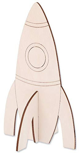 matches21 HOME & HOBBY Rakete DIY Holz Bastelset für Kinder ab 4 Jahren Steckbausatz