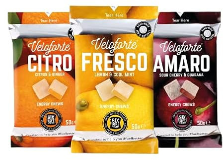 Veloforte Energy Chews - Super-soft, 44g carbs, Electrolytes, Natural Alternative to Energy Drinks, Gels, Fast Energy Nutrition for Running, Cycling, Endurance, Vegan Bloks (9 Pack)